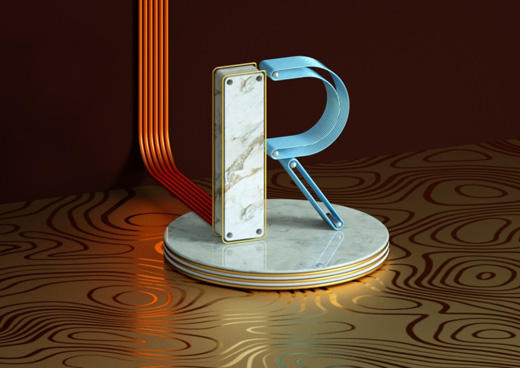 奢华3D立体字母设计