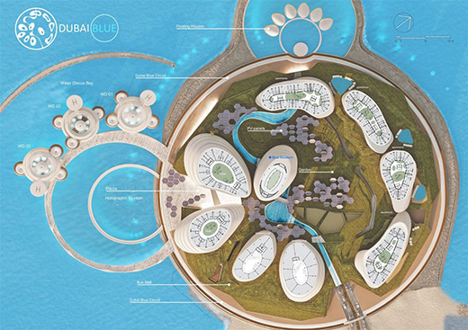 多功能综合建筑迪拜蓝